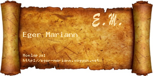 Eger Mariann névjegykártya